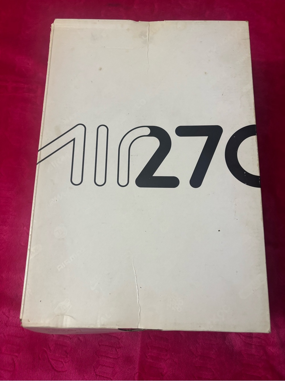 Nike White Box with Bold Black 'Air270' Graphic